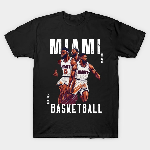 Miami heat basketball  vector graphic design T-Shirt by Nasromaystro